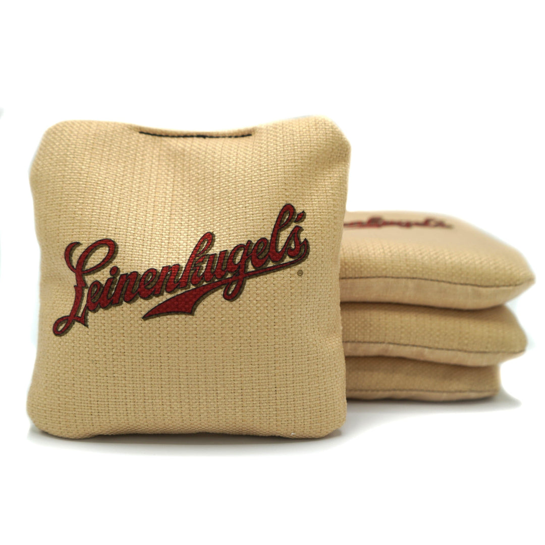 Slick Woody's Cornhole Co. Cornhole Bags Leinenkugel's Tan Beer Brand Cornhole Bags