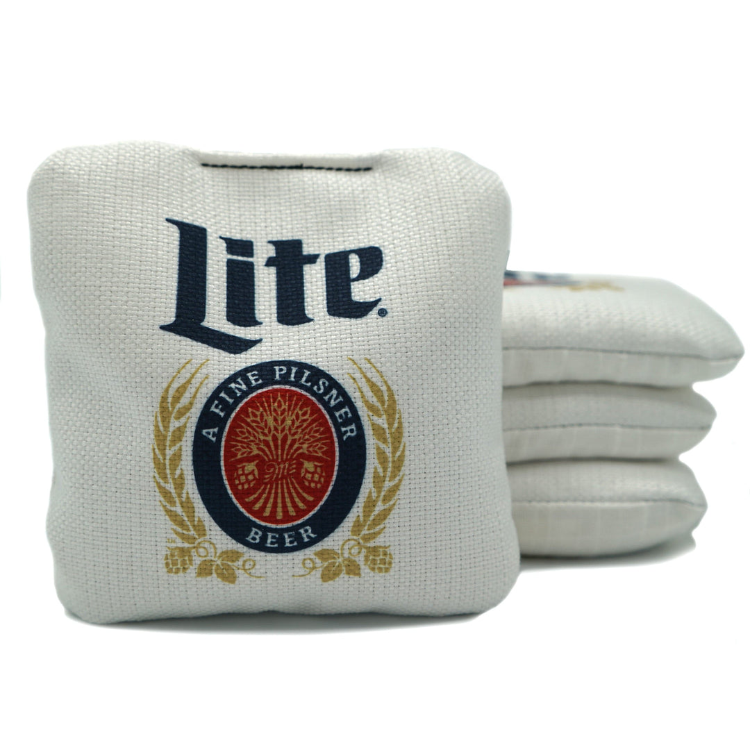 Slick Woody's Cornhole Co. Cornhole Bags Miller Lite Beer Brand Cornhole Bags