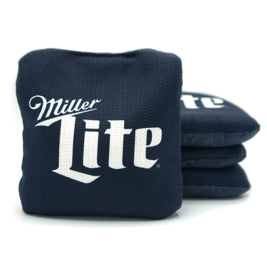 Slick Woody's Cornhole Co. Cornhole Bags Miller Lite Blue Beer Brand Cornhole Bags