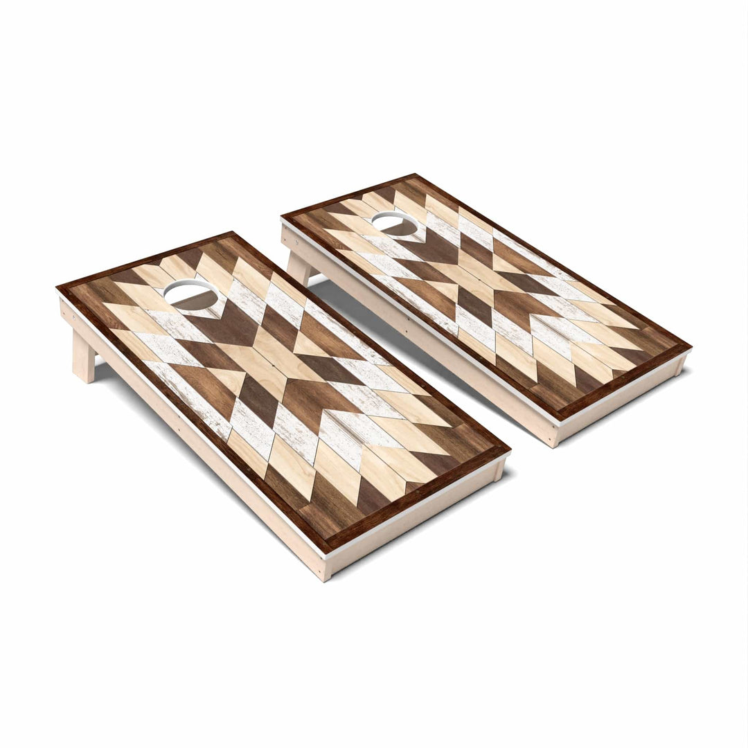 Slick Woody's Cornhole Co. Cornhole Board 0008 Geometric Wood Cornhole Boards - All Weather