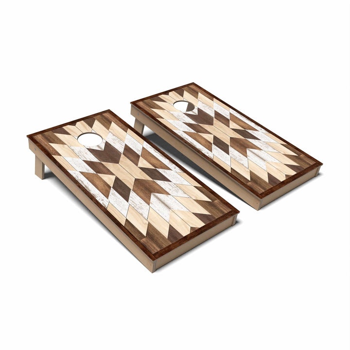Slick Woody's Cornhole Co. Cornhole Board 0008 Geometric Wood Cornhole Boards - Backyard