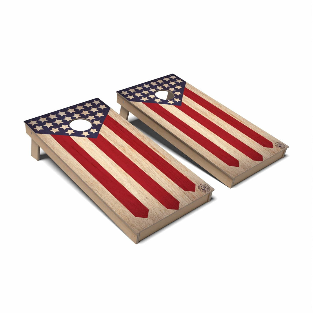 Slick Woody's Cornhole Co. Cornhole Board 3 Stripe Flag Americana Cornhole Boards - Backyard