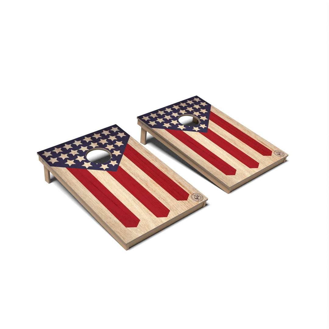 Slick Woody's Cornhole Co. Cornhole Board 3 Stripe Flag Americana Cornhole Boards - Tailgate