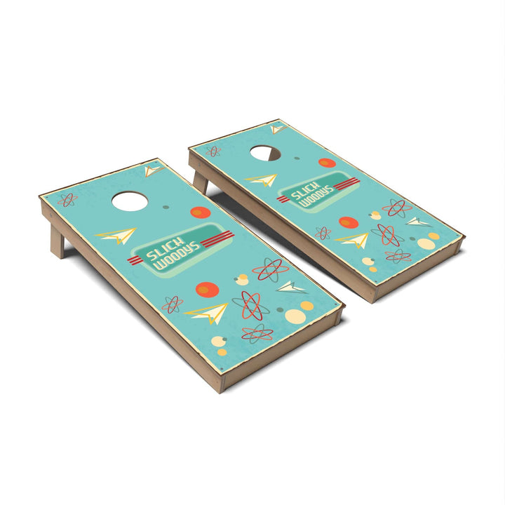 Slick Woody's Cornhole Co. Cornhole Board 50s Diner Style Retro Cornhole Boards - Backyard