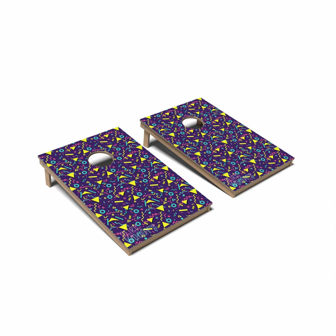 Slick Woody's Cornhole Co. Cornhole Board 80s Purple Retro Retro Cornhole Boards - Tailgate