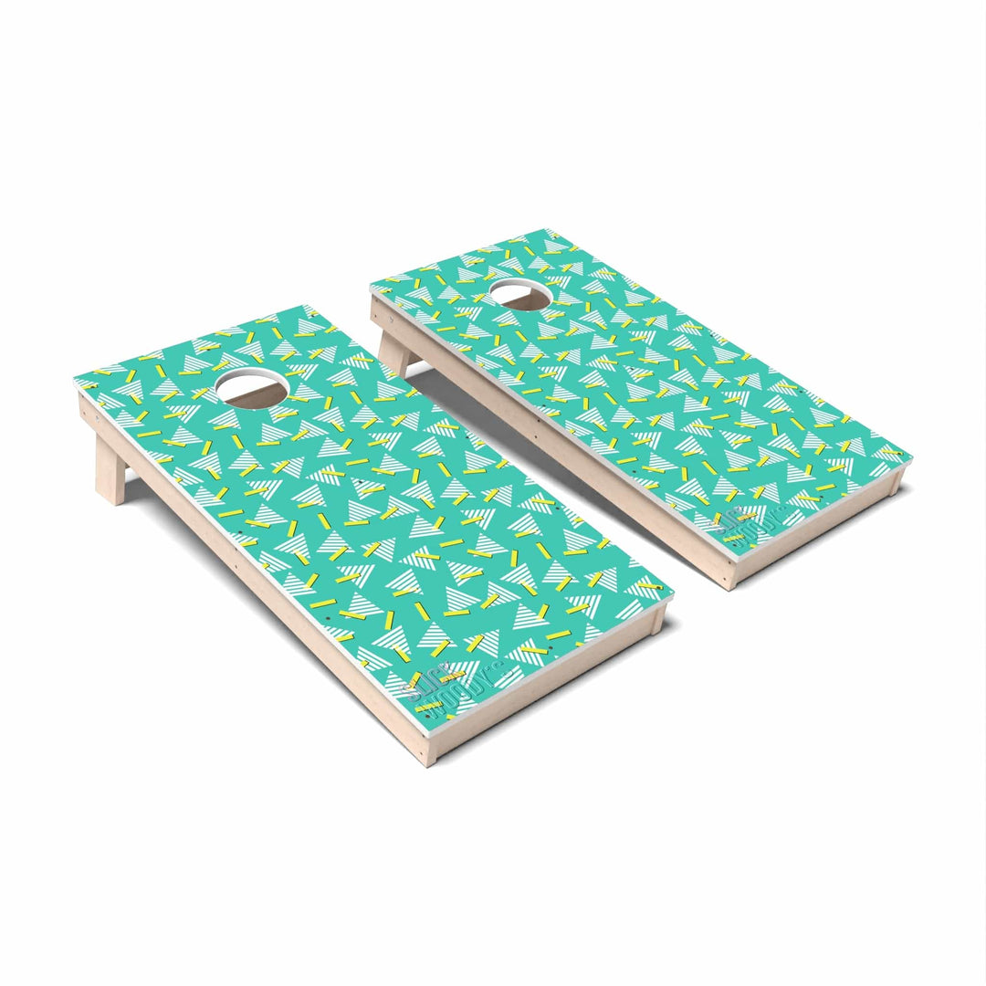 Slick Woody's Cornhole Co. Cornhole Board 80s Teal Retro Retro Cornhole Boards - All Weather