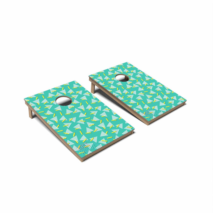 Slick Woody's Cornhole Co. Cornhole Board 80s Teal Retro Retro Cornhole Boards - Tailgate