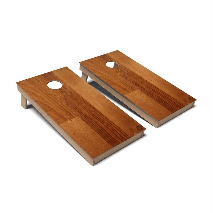 Slick Woody's Cornhole Co. Cornhole Board African Mahogany Natural Wood Cornhole Boards - Backyard