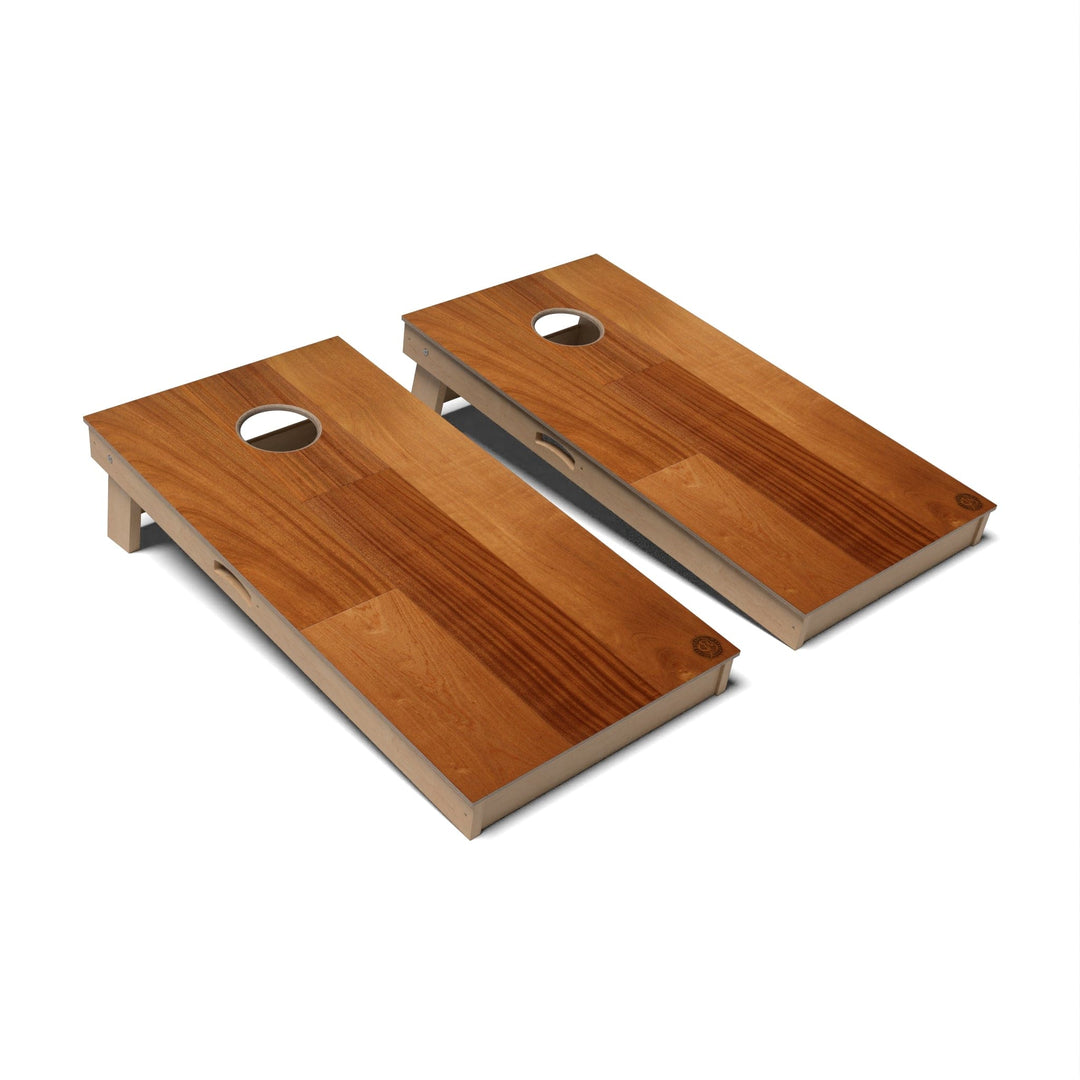 Slick Woody's Cornhole Co. Cornhole Board African Mahogany Natural Wood Cornhole Boards - Professional Signature