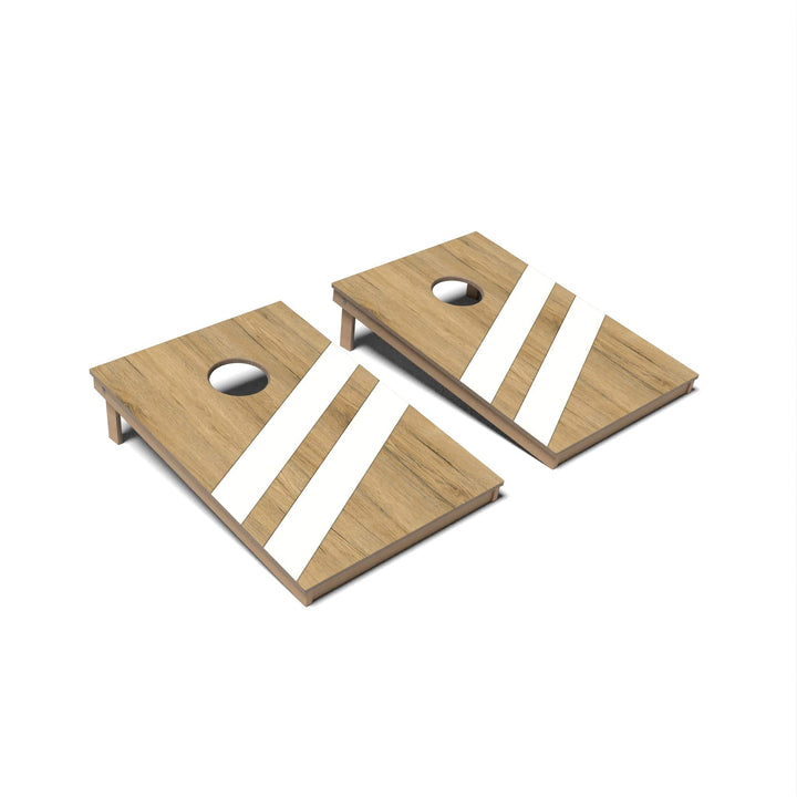 Slick Woody's Cornhole Co. Cornhole Board Almond Angled Lines Surf Cornhole Boards - Tailgate