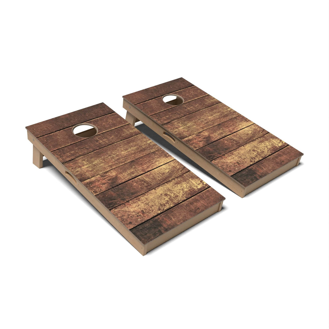 Slick Woody's Cornhole Co. Cornhole Board Antique Plank Natural Wood Cornhole Boards - Professional Signature