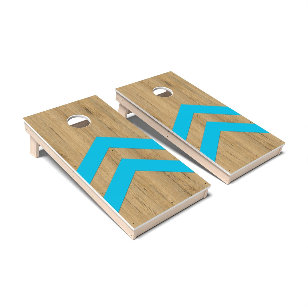 Slick Woody's Cornhole Co. Cornhole Board Aqua Chevron Surf Cornhole Boards - All Weather