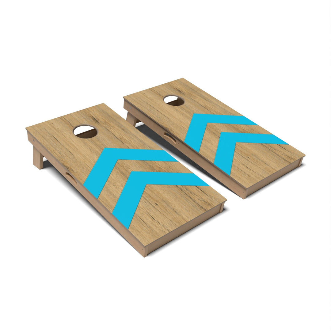 Slick Woody's Cornhole Co. Cornhole Board Aqua Chevron Surf Cornhole Boards - Professional Signature