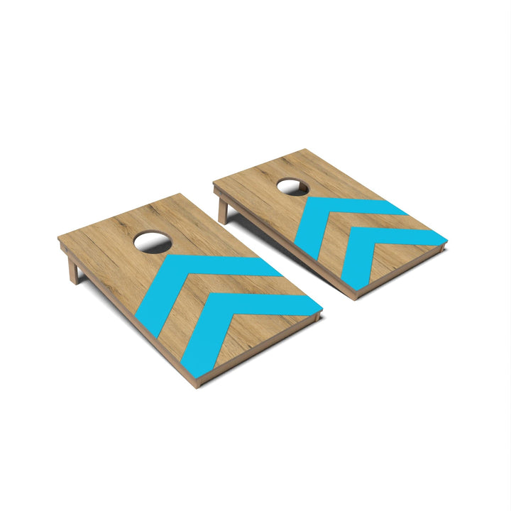 Slick Woody's Cornhole Co. Cornhole Board Aqua Chevron Surf Cornhole Boards - Tailgate