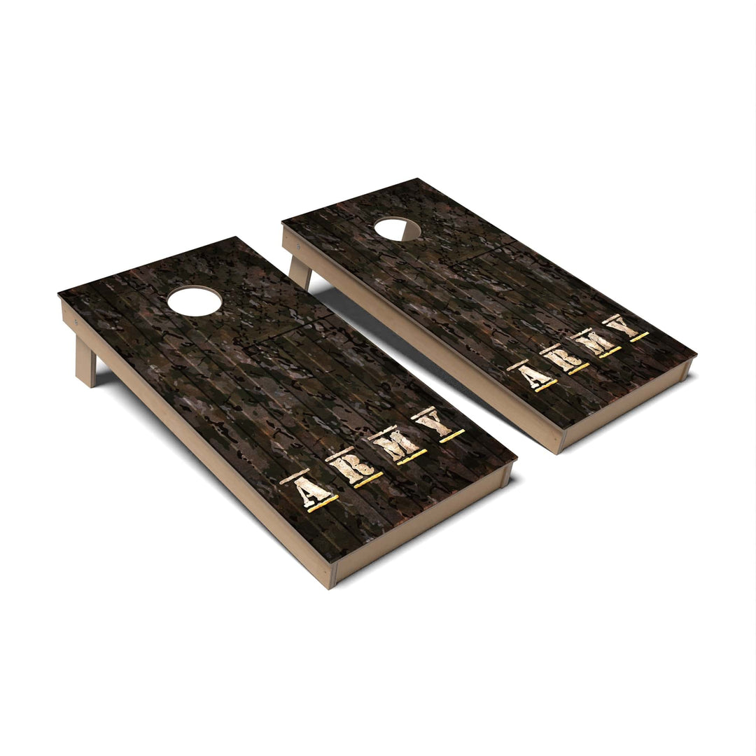 Slick Woody's Cornhole Co. Cornhole Board Army Black Flag Military Cornhole Boards - Backyard