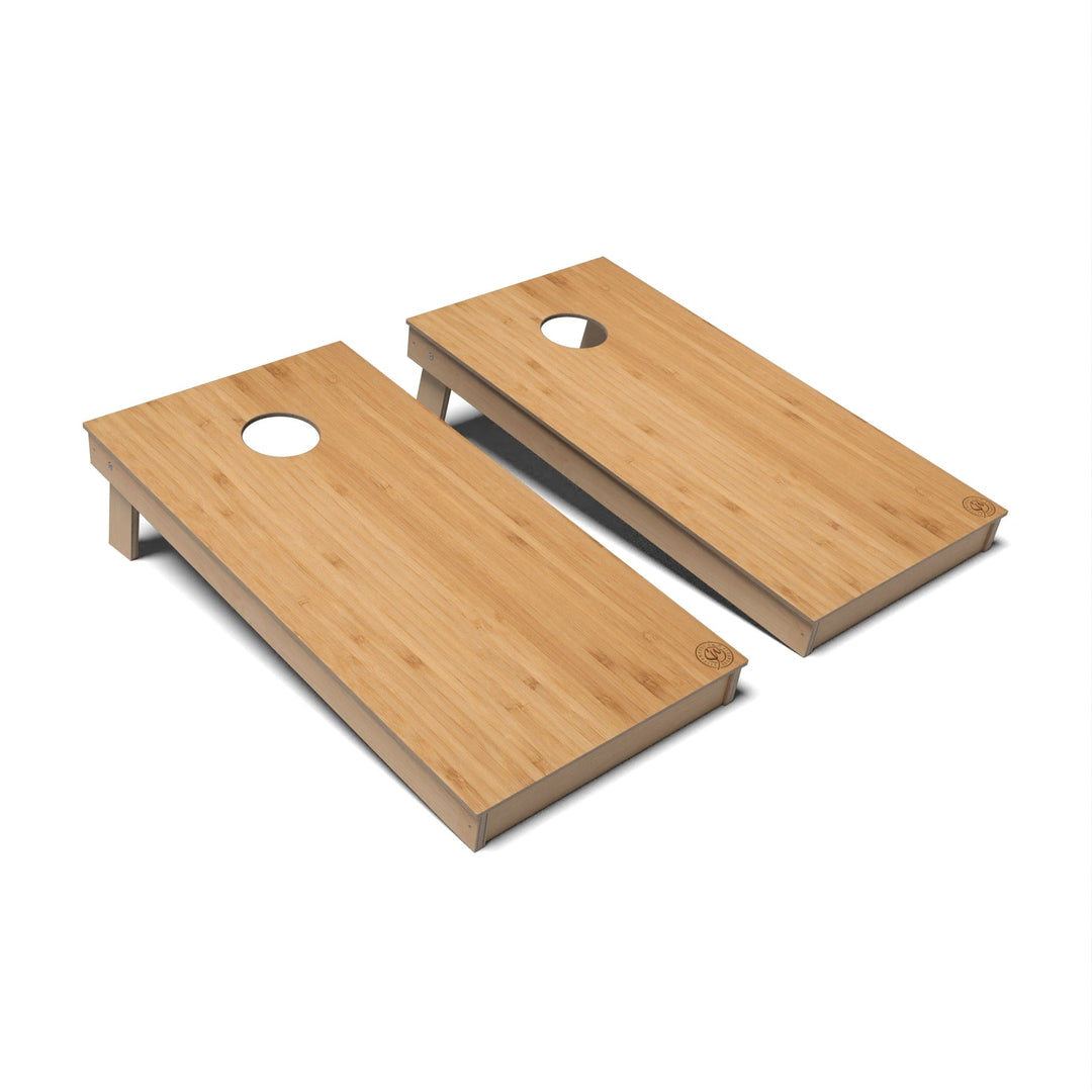 Slick Woody's Cornhole Co. Cornhole Board Bamboo Natural Wood Cornhole Boards - Backyard