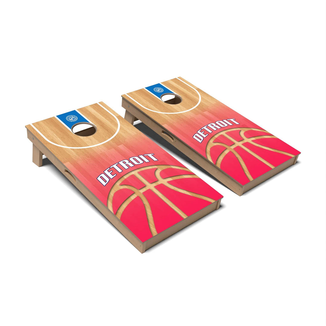 Slick Woody's Cornhole Co. Cornhole Board Basketball Detroit Cornhole Boards - Professional Signature