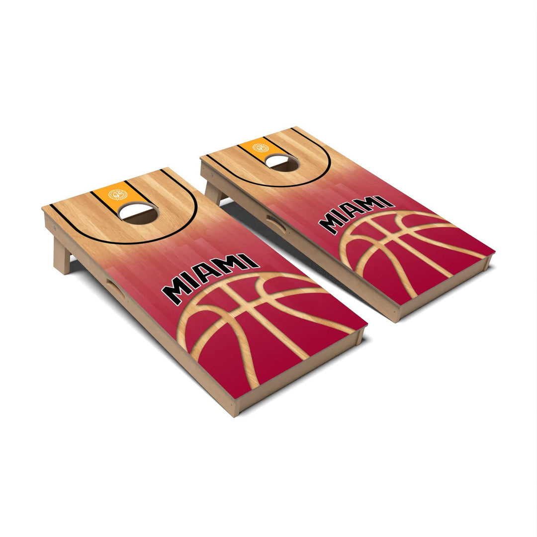 Slick Woody's Cornhole Co. Cornhole Board Basketball Miami Cornhole Boards - Professional Signature