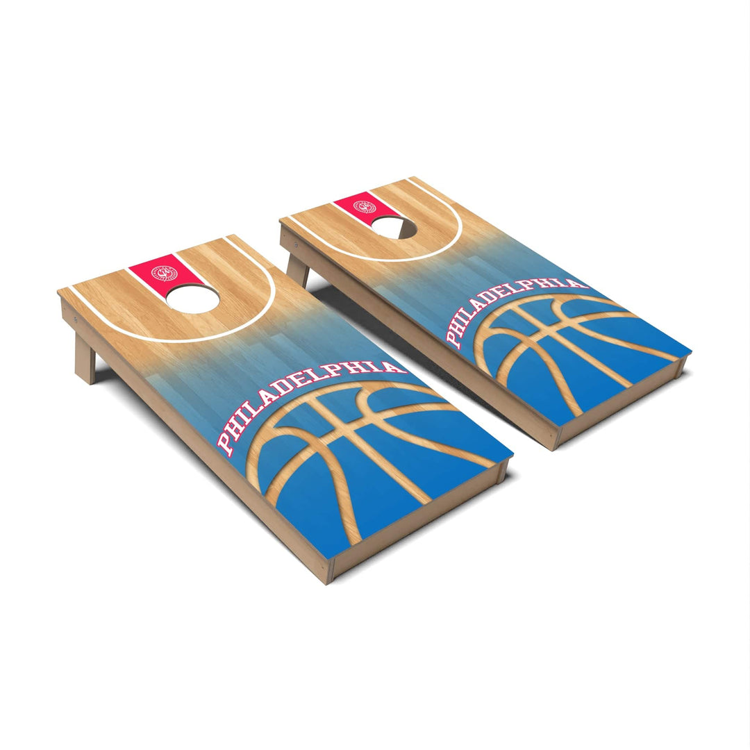 Slick Woody's Cornhole Co. Cornhole Board Basketball Philadelphia Cornhole Boards - Backyard