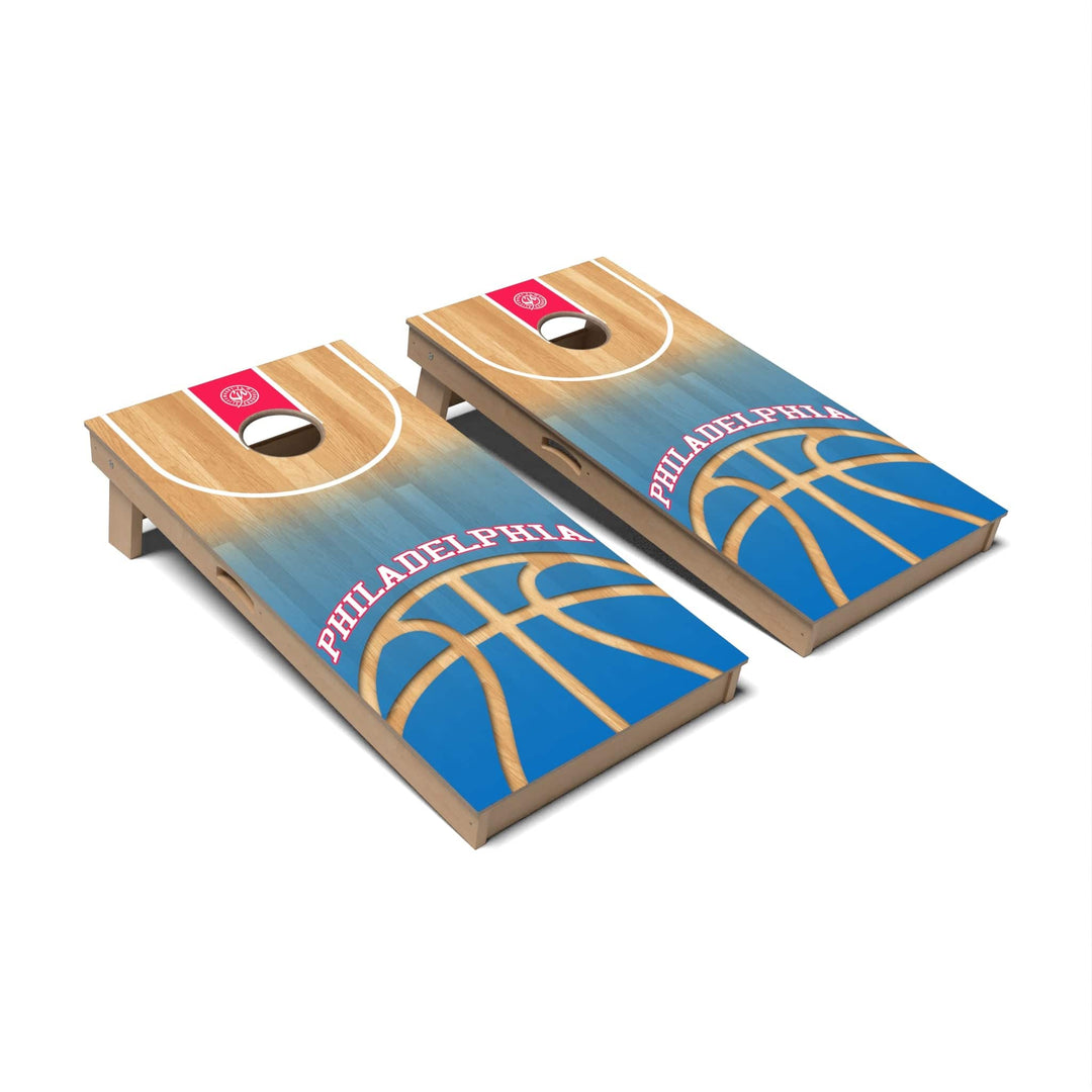 Slick Woody's Cornhole Co. Cornhole Board Basketball Philadelphia Cornhole Boards - Professional Signature