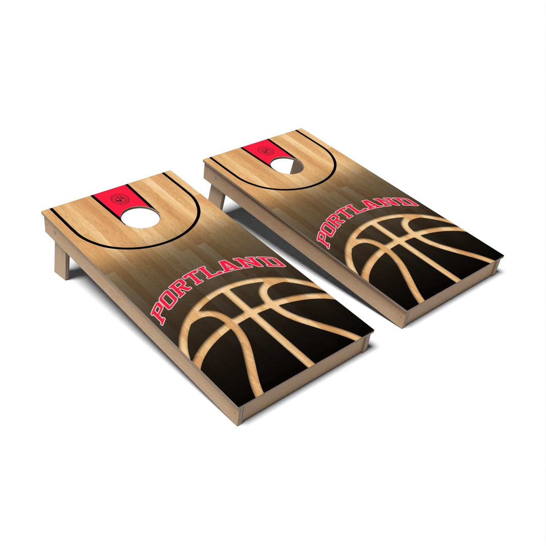 Slick Woody's Cornhole Co. Cornhole Board Basketball Portland Cornhole Boards - Backyard