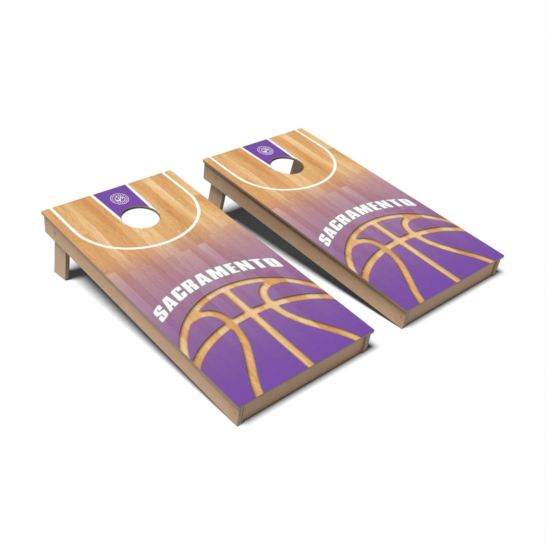 Slick Woody's Cornhole Co. Cornhole Board Basketball Sacramento Cornhole Boards - Backyard