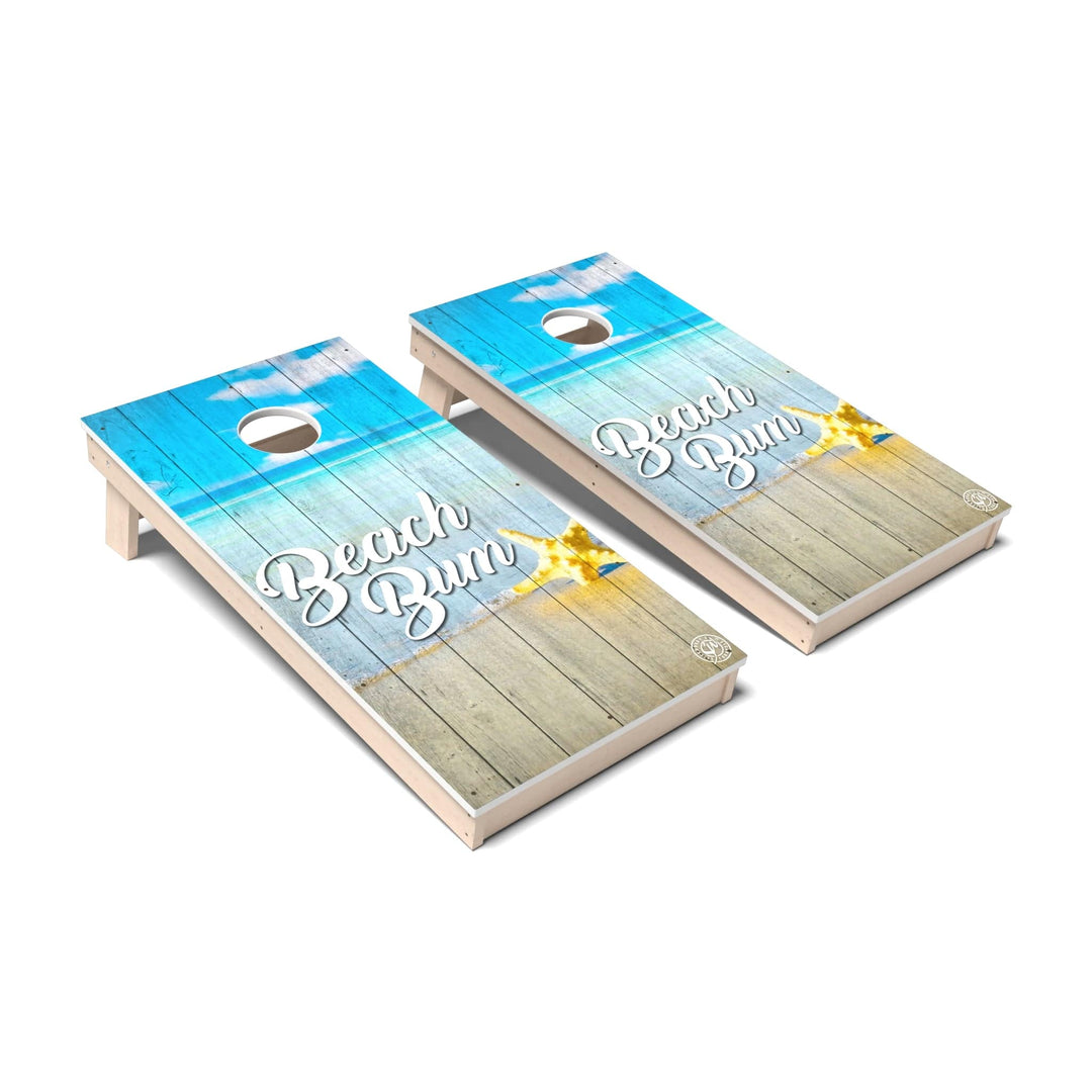 Slick Woody's Cornhole Co. Cornhole Board Beach Bum Coastal Cornhole Boards - All Weather