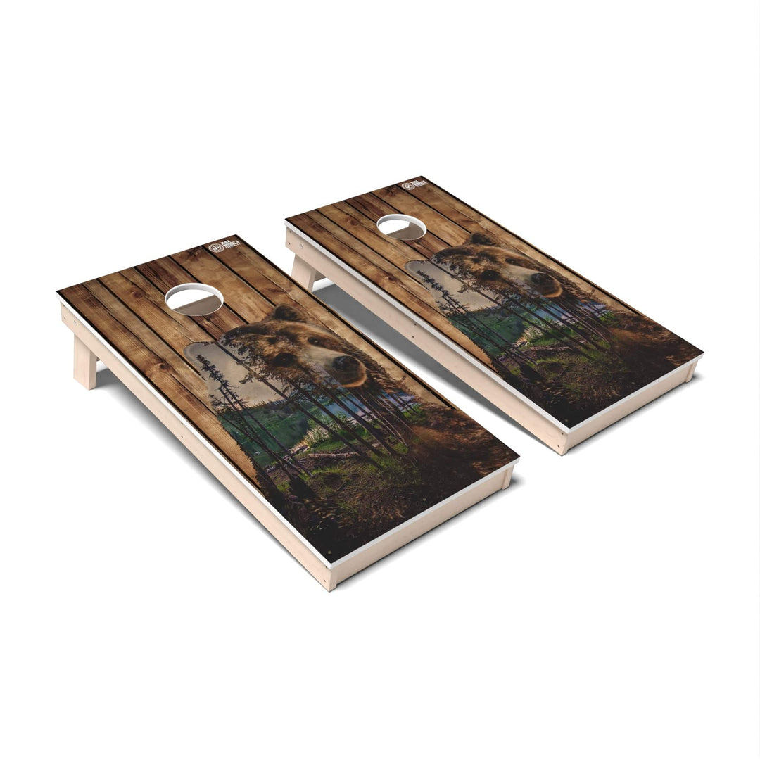 Slick Woody's Cornhole Co. Cornhole Board Bear Mountain Wild Animal Cornhole Boards - All Weather