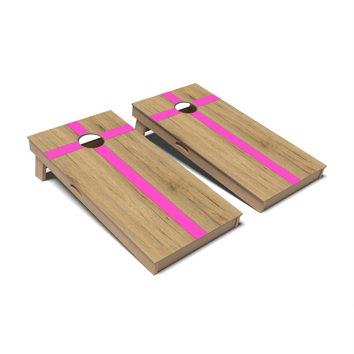 Slick Woody's Cornhole Co. Cornhole Board Berry Pink Cross Surf Surf Cornhole Boards - Professional Signature