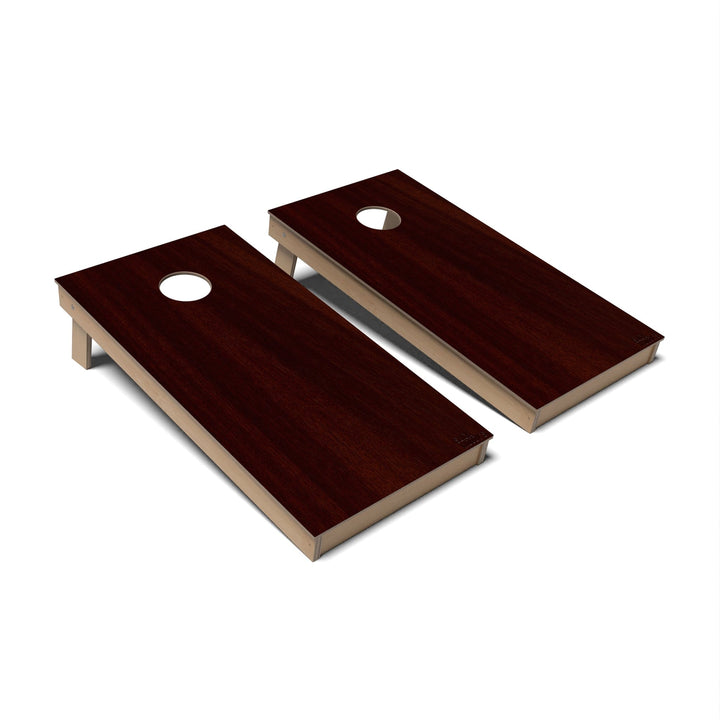 Slick Woody's Cornhole Co. Cornhole Board Black Cherry Natural Wood Cornhole Boards - Backyard