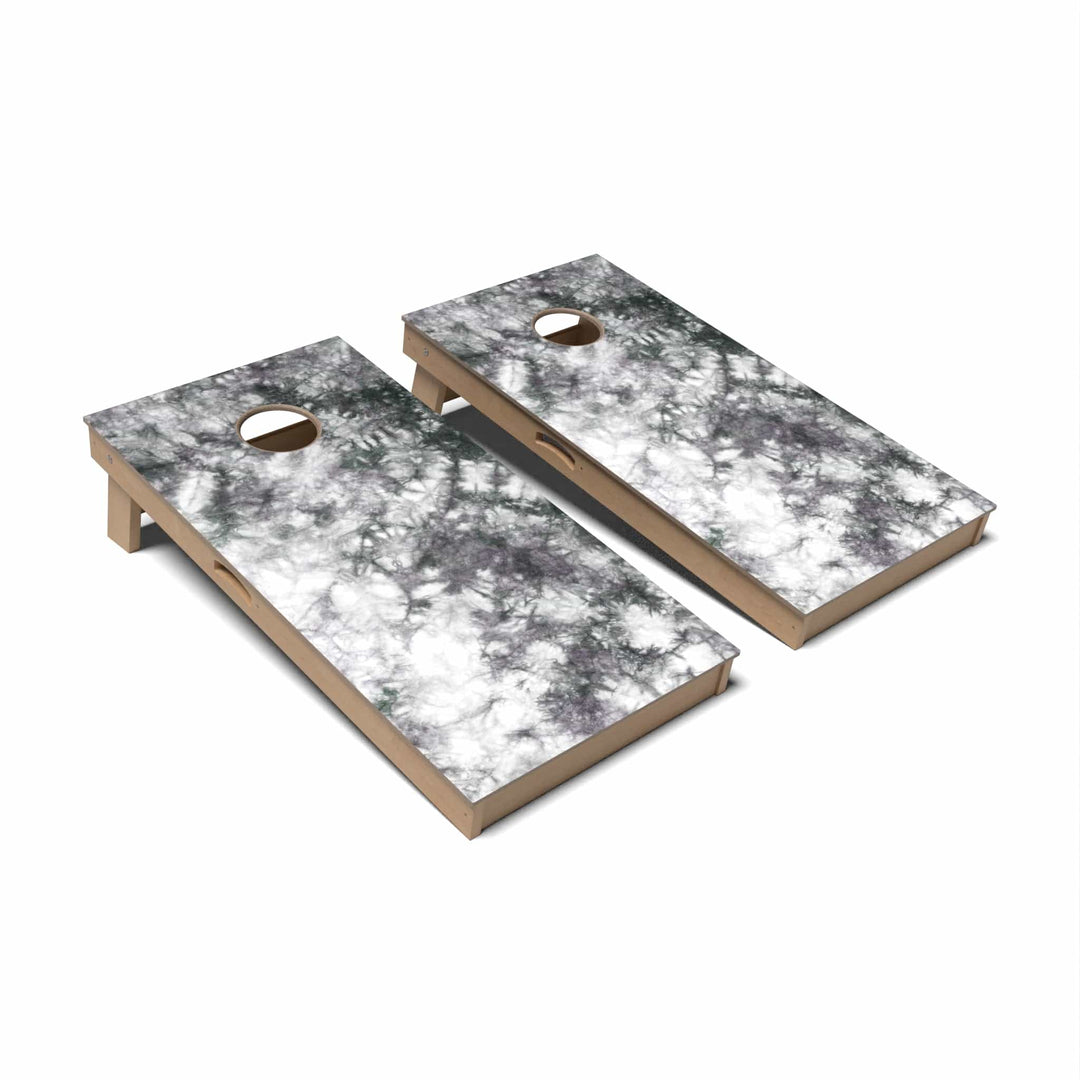 Slick Woody's Cornhole Co. Cornhole Board Black & White Tie Dye Cornhole Boards - Professional Signature