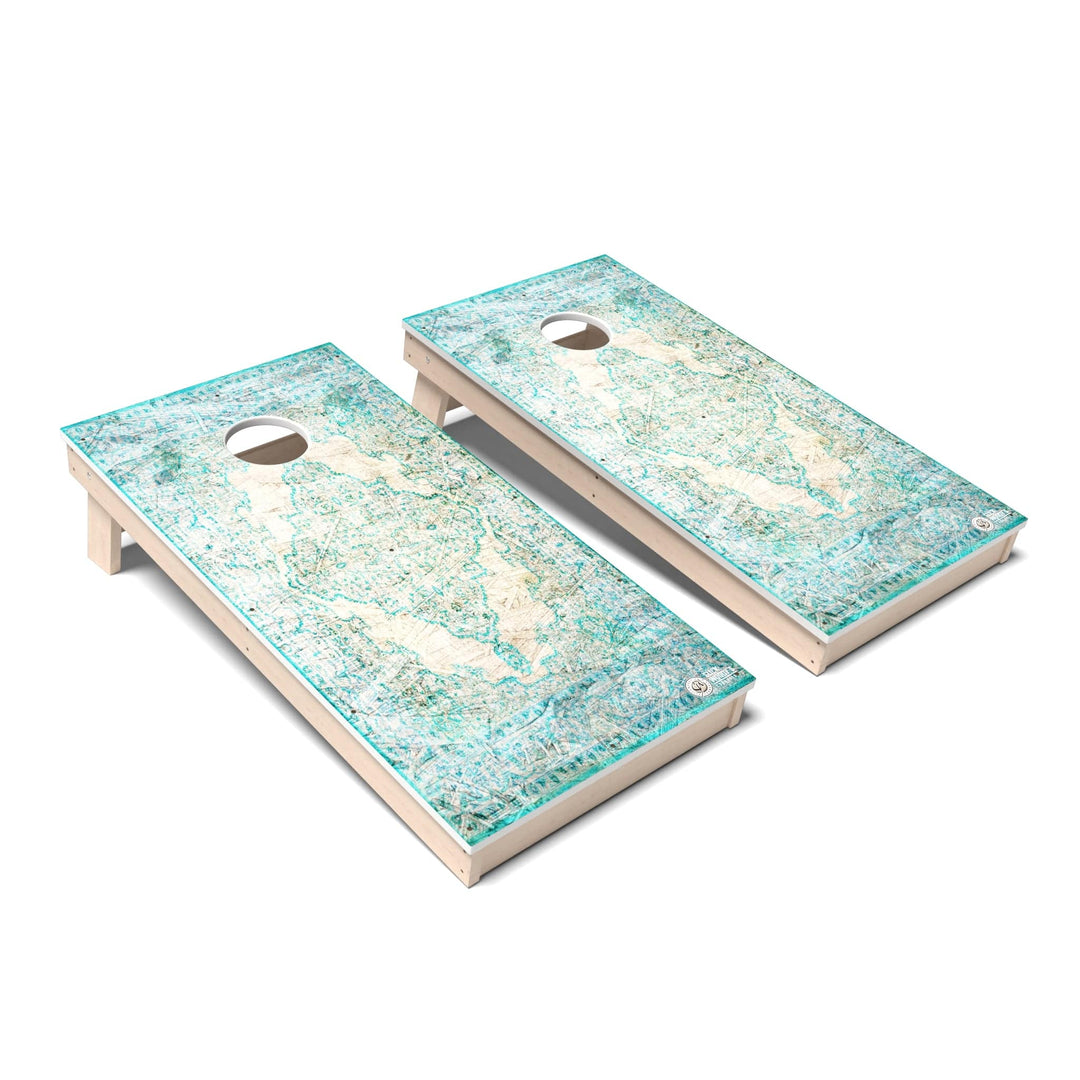 Slick Woody's Cornhole Co. Cornhole Board Blue Ivy Bohemian Cornhole Boards - All Weather