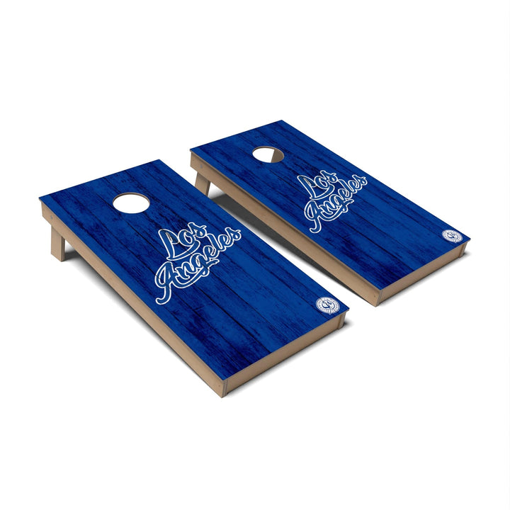 Slick Woody's Cornhole Co. Cornhole Board Blue Solid Baseball Los Angeles Cornhole Boards - Backyard