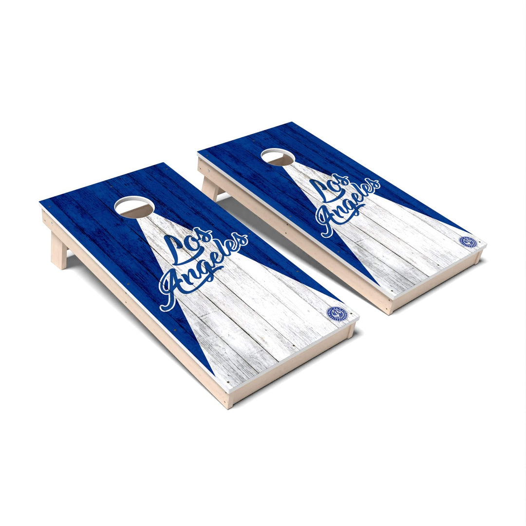 Slick Woody's Cornhole Co. Cornhole Board Blue Triangle Baseball Los Angeles Cornhole Boards - All Weather