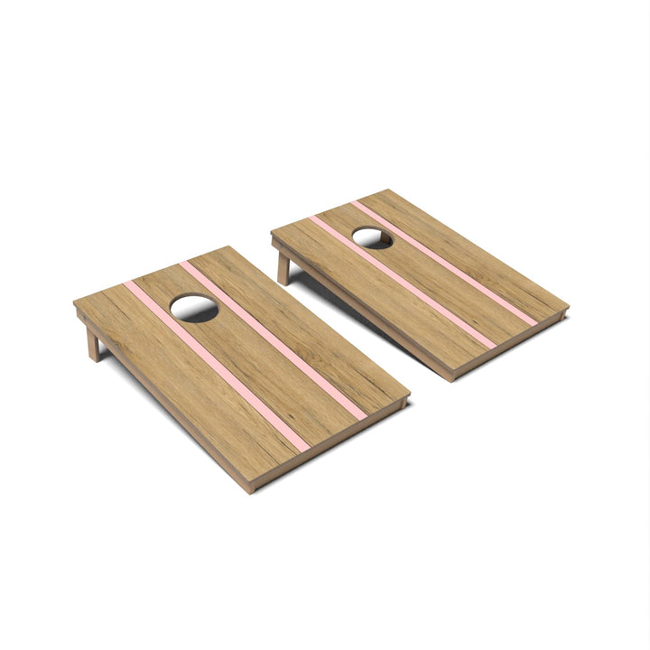 Slick Woody's Cornhole Co. Cornhole Board Blush Pinstripes Surf Cornhole Boards - Tailgate
