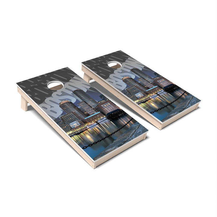 Slick Woody's Cornhole Co. Cornhole Board Boston Destinations Cornhole Boards - All Weather