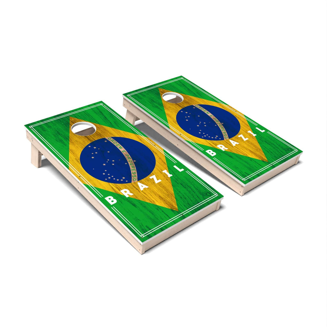 Slick Woody's Cornhole Co. Cornhole Board Brazil International Flag 2.0 Cornhole Boards - All Weather