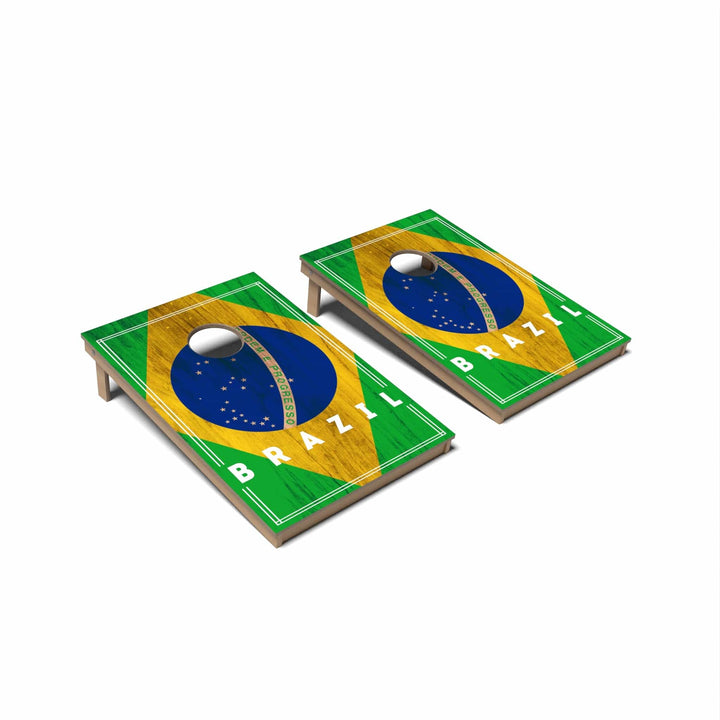 Slick Woody's Cornhole Co. Cornhole Board Brazil International Flag 2.0 Cornhole Boards - Tailgate