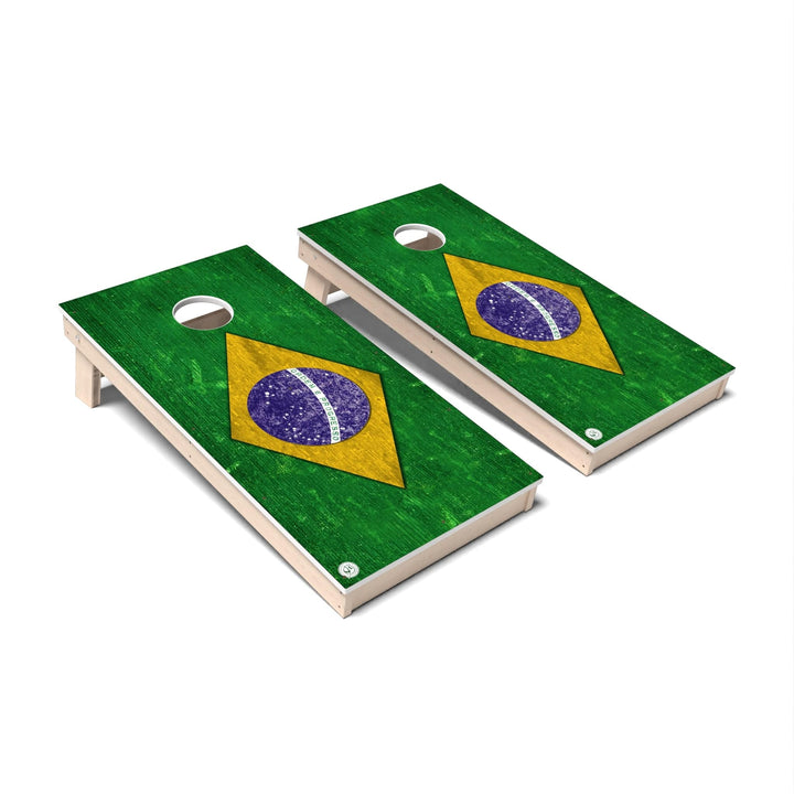 Slick Woody's Cornhole Co. Cornhole Board Brazil International Flag Cornhole Boards - All Weather