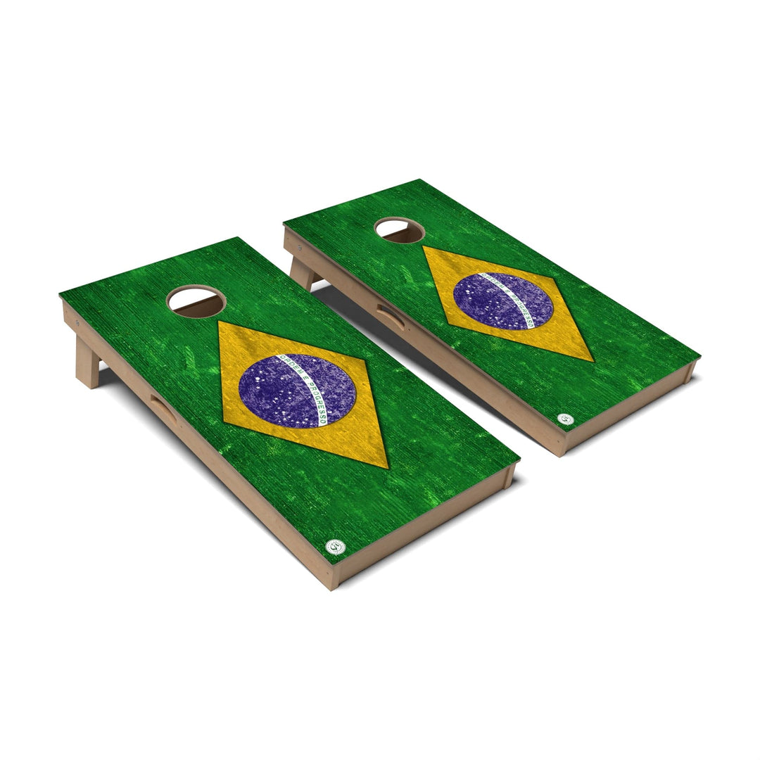 Slick Woody's Cornhole Co. Cornhole Board Brazil International Flag Cornhole Boards - Professional Signature