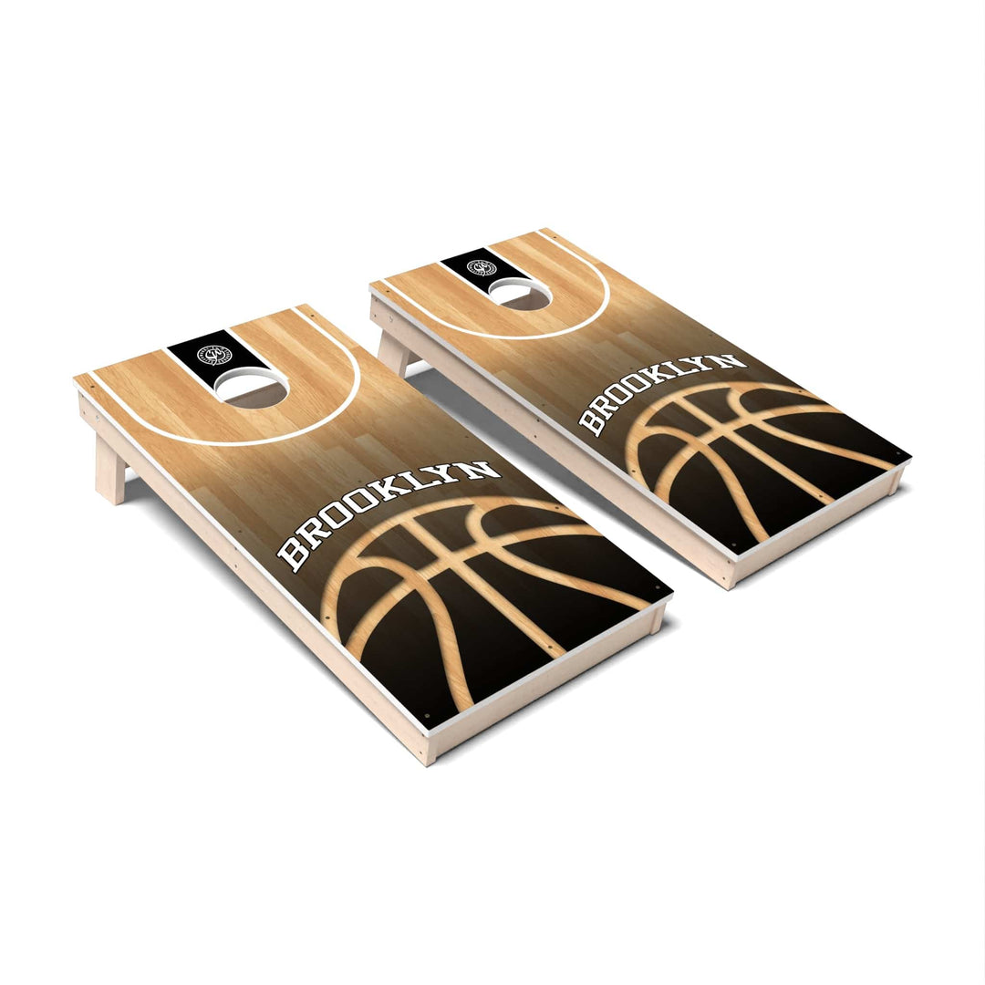 Slick Woody's Cornhole Co. Cornhole Board Brooklyn Basketball New York Cornhole Boards - All Weather