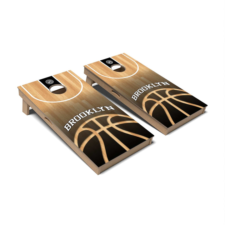 Slick Woody's Cornhole Co. Cornhole Board Brooklyn Basketball New York Cornhole Boards - Professional Signature