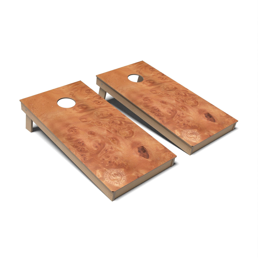 Slick Woody's Cornhole Co. Cornhole Board Burl Rustic Wood Cornhole Boards - Backyard