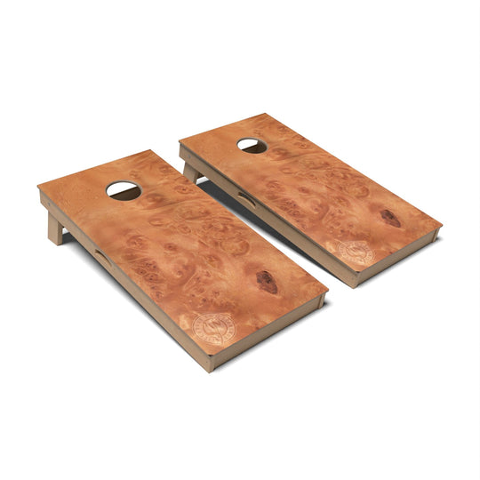 Premium Brown Wood Pattern Cornhole Boards main image 1