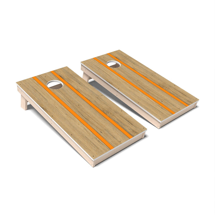 Slick Woody's Cornhole Co. Cornhole Board Burnt Orange Pinstripes Surf Cornhole Boards - All Weather