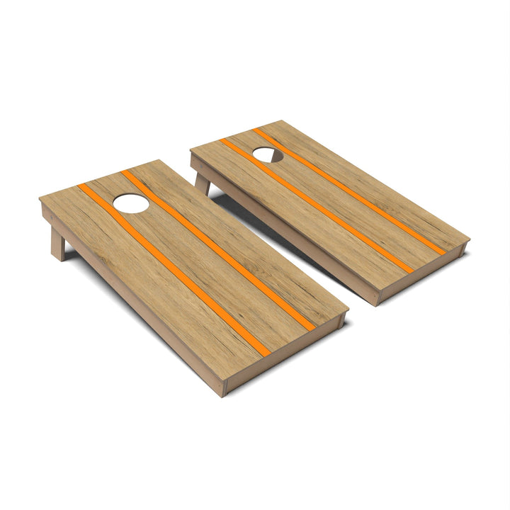 Slick Woody's Cornhole Co. Cornhole Board Burnt Orange Pinstripes Surf Cornhole Boards - Backyard