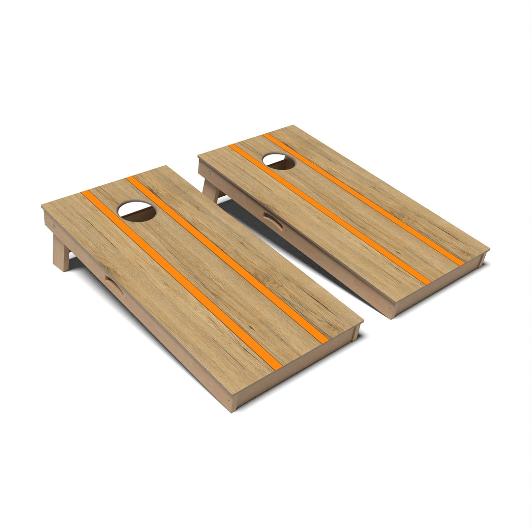 Slick Woody's Cornhole Co. Cornhole Board Burnt Orange Pinstripes Surf Cornhole Boards - Professional Signature