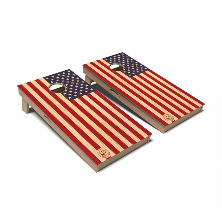 Slick Woody's Cornhole Co. Cornhole Board Butternut Wood Americana Cornhole Boards - Professional Signature