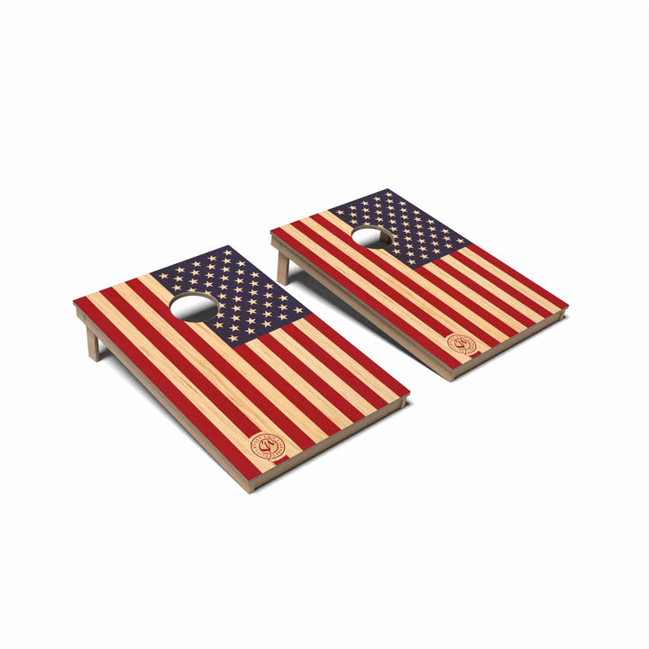 Slick Woody's Cornhole Co. Cornhole Board Butternut Wood Americana Cornhole Boards - Tailgate