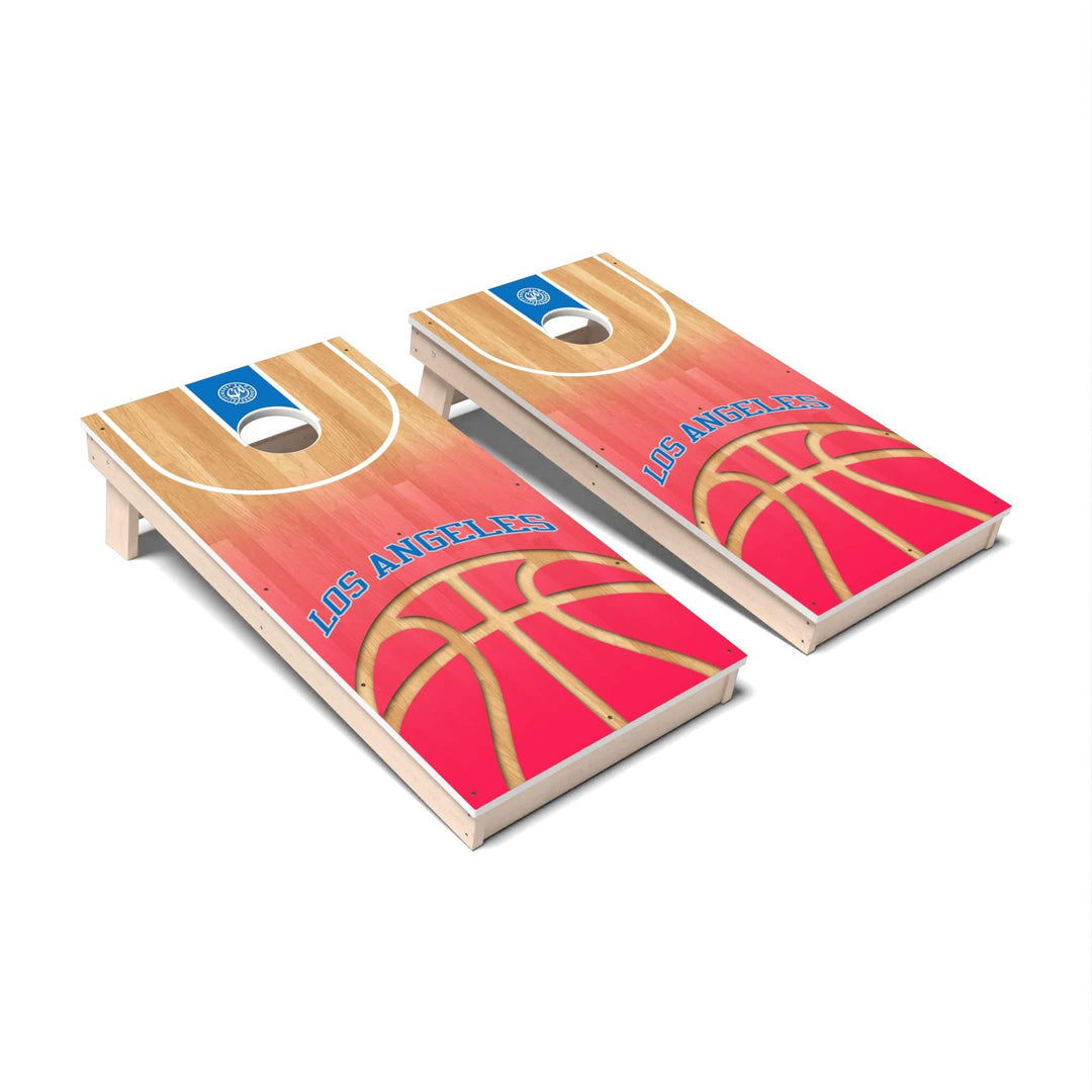 Slick Woody's Cornhole Co. Cornhole Board "C" Basketball Los Angeles Cornhole Boards - All Weather